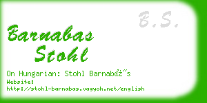 barnabas stohl business card